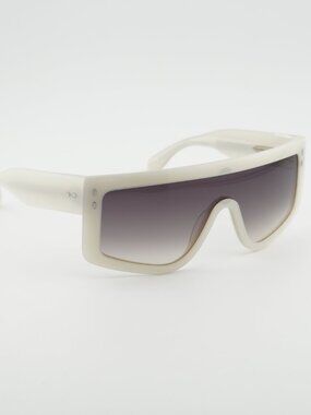 Isabel Marant IM 0155/S 07AP 9O Sunglasses White Shield Frame, Smoke Lenses
